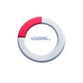 Stylized circular loading progress bar with red segment on transparent background Royalty Free Stock Photo