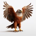 Stylized 3d Eagle In Cel Shading On White Background