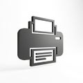 Stylized 3D Icon of a Printer with Paper Output on a White Background symbol technology Royalty Free Stock Photo