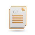 3D Rendered Icon Of An AVI Video File Document On White Background image photo Royalty Free Stock Photo