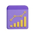 3D Bar Chart and Line Graph Icon on White Background data analytics Royalty Free Stock Photo