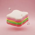 Stylized 3D Render of a Colorful Sandwich with Bubbles on Pink Background image 37907 Royalty Free Stock Photo