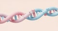 Stylized 3D Render of a DNA Double Helix Structure in Pastel Colors Royalty Free Stock Photo