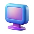 Stylized 3d render of a modern computer monitor with vibrant gradient screen Royalty Free Stock Photo