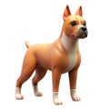 A stylized 3 D rendered brown and white dog standing on a white background canine animal Royalty Free Stock Photo