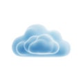 Stylized 3D Blue Cloud Icon with Soft Edges on a White Background symbol weather Royalty Free Stock Photo