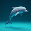 A stylized 3D rendering of a dolphin featuring a polygonal design. The dolphin is Royalty Free Stock Photo