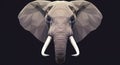 Stylized 3D rendering of an elephant head using low-poly technique. The elephant\'s Royalty Free Stock Photo