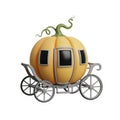 Stylized Yellow Pumpkin Carriage With Wheels And Windows On White Background Cinderella Royalty Free Stock Photo