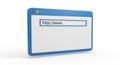 3D Web Browser Window with HTPW Address Bar on White Background internet online Royalty Free Stock Photo
