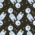 stylized dancing robots - graphics. Machine Revolt, Artificial Intelligence, Automation. robotization. Design elements