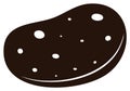 Stylized dark brown coffee bean or cocoa bean flat icon with white specks Royalty Free Stock Photo