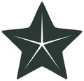 Stylized dark gray five pointed star icon isolated vector graphic Royalty Free Stock Photo