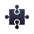 Stylized dark gray puzzle piece icon symbolizing solution problem solving and connection Royalty Free Stock Photo