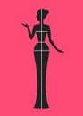Woman silhouette with lines of bust, waist, hips and height Royalty Free Stock Photo