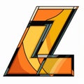 Stylized De Stijl Letter Z Clipart In Orange And Yellow