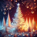 Stylized decorative colorful ornamental Christmas tree illustration