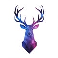 Stylized deer head illustration with a galaxy pattern Royalty Free Stock Photo