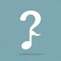 A stylized design combines a musical note and a question mark against a teal background. The symbol Royalty Free Stock Photo