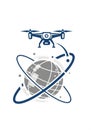 A stylized design featuring a quadcopter Royalty Free Stock Photo