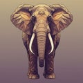 Stylized digital artwork of an elephant featuring a geometric polygonal design. The Royalty Free Stock Photo