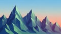 Stylized digital artwork of a mountain range with sharp angular peaks Royalty Free Stock Photo