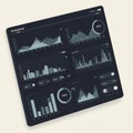 Stylized digital dashboard displaying various data visualizations. Includes multiple Royalty Free Stock Photo