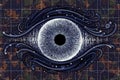 Stylized Digital Eye Surrounded By Binary Data Stream Royalty Free Stock Photo