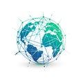 Stylized Digital Globe Logo Featuring Interconnected Elements: A Modern Symbol of Global Connectivity Royalty Free Stock Photo