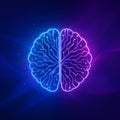 Futuristic Digital Brain with Circuit Patterns Royalty Free Stock Photo