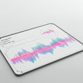 A stylized digital interface displaying a sound wave graph, featuring vibrant hues of Royalty Free Stock Photo
