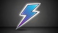 A stylized digital rendering of a lightning bolt against a dark gray backgroun Royalty Free Stock Photo
