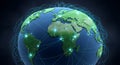 Global network connections visualized on a digital Earth Royalty Free Stock Photo