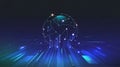 Futuristic Digital Globe with Network Connections Royalty Free Stock Photo
