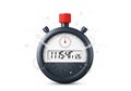 Digital Stopwatch Icon â Black Body with Red Button, \'1115:47:26\' Display, and Motion Accents Royalty Free Stock Photo