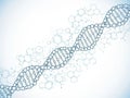 Stylized dna helix with molecular structures Royalty Free Stock Photo