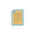 Stylized Document Icon with Curved Corner and Lines Representing Text for Graphic Design Projects Royalty Free Stock Photo