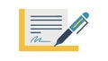 Stylized Document and Pen Icon Vector for Digital Signatures, vector design Generative AI Royalty Free Stock Photo