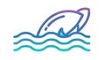 Stylized Dolphin Fin in Water Vector Icon, vector design Generative AI Royalty Free Stock Photo