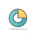 Stylized Donut Chart Icon Showing Segmented Analysis and Information Distribution Progress Measurement Royalty Free Stock Photo