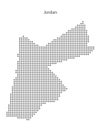 Stylized dotted map of Jordan. Abstract pattern in map shape Royalty Free Stock Photo