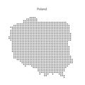 Stylized Dotted Vector Map of Poland. Abstract Poland Dot Pattern Design.
