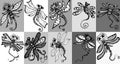 Stylized dragonflies- drawings and sketches