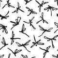 Stylized dragonfly seamless background Royalty Free Stock Photo