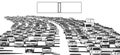 Illustration of rush hour traffic jam on freeway Royalty Free Stock Photo