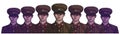 Illustration of north korean soldiers wearing uniform in color