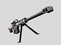 Stylized drawing of a sniper rifle. Royalty Free Stock Photo