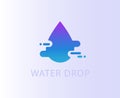Stylized drop, water movement symbol, logo, icon