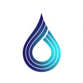 Stylized droplet logo with blue gradient. Droplet shape has layered curves, transitionin Royalty Free Stock Photo