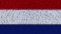 Stylized mosaic flag of the Netherlands made of pixels, 3D rendering